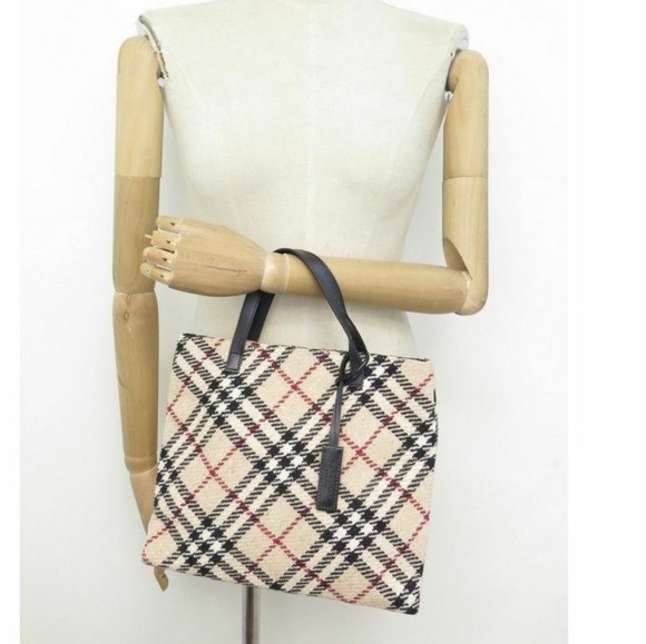 Burberry Nova Check Wool Tote Bag - Picture 6 of 10